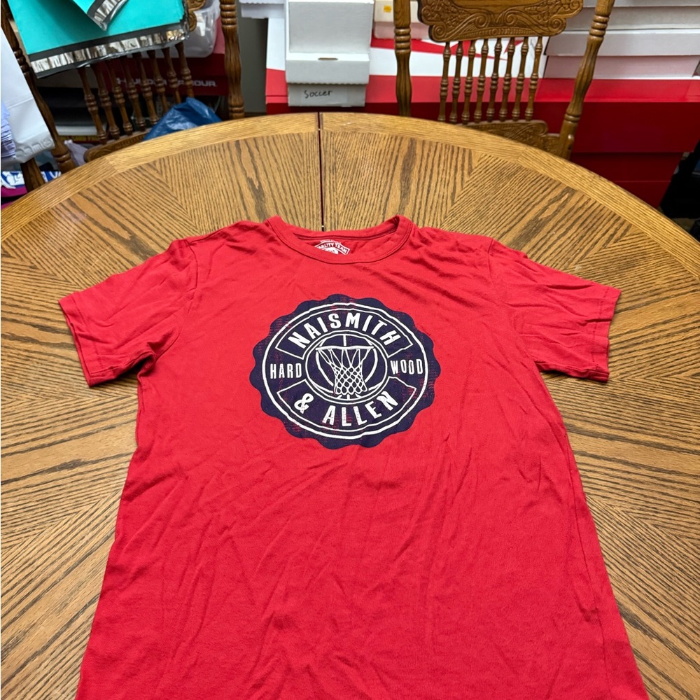 Varsity Team Jayhawk Themed Red Crewneck Tee